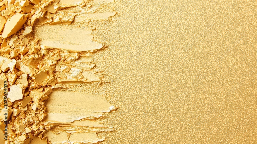 A close-up image showcasing a textured golden surface with a combination of smooth and rough elements, creating a glamorous aesthetic. A close-up image showcasing a textured golden surface with a combination of smooth and rough elements, creating a glamorous aesthetic.