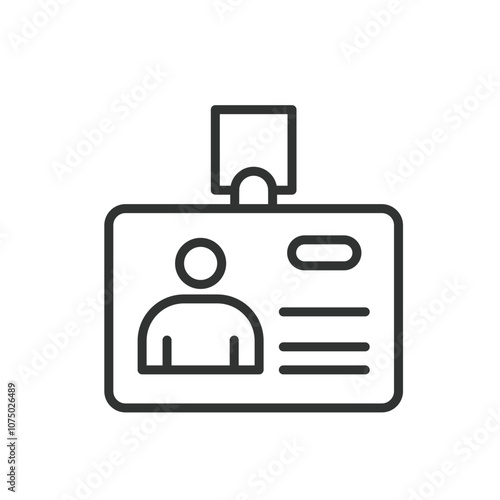 Work pass, icon in line design. Work, pass, access, ID, badge, employee, security on white background vector. Work pass editable stroke icon