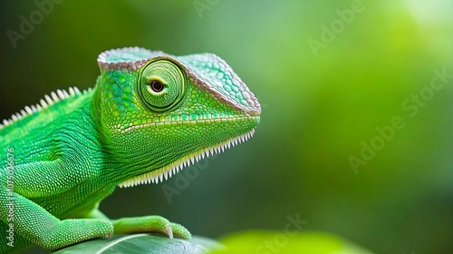 These photos show a smiling spotted kameleon on a blue background, revealing some fine details of its skin. The poster reveals a variety of views of the spotted kameleon as well as its graphical