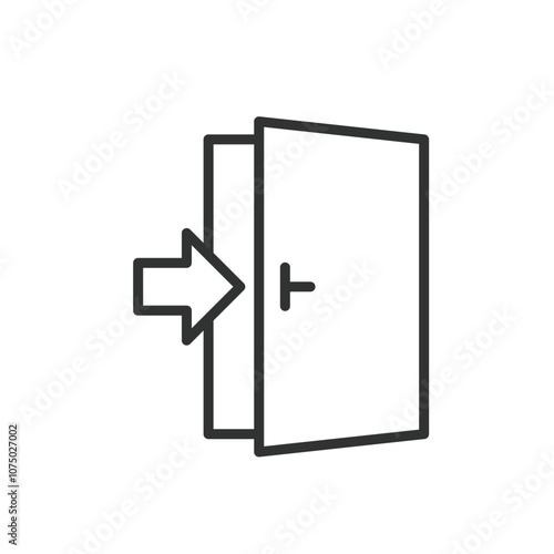 Login door, icon in line design. Login, door, access, entry, unlock, password, security on white background vector. Login door editable stroke icon