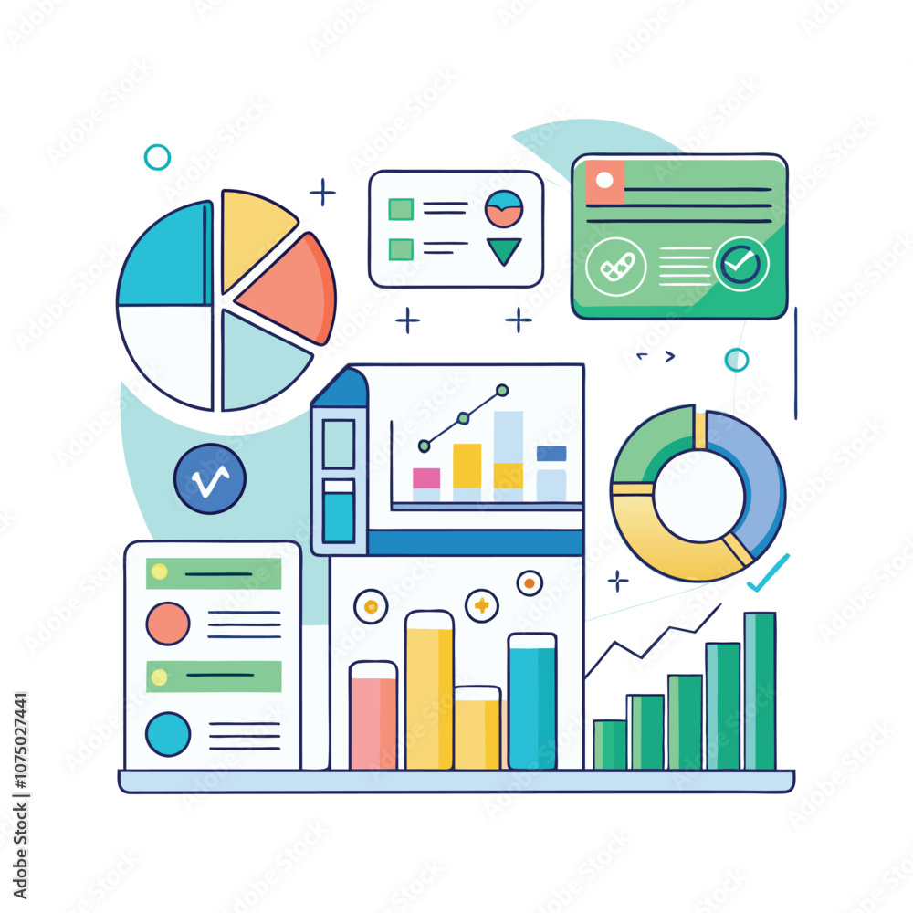Financial Charts flat Illustration. Finance Illustration clipart Vector Design Financial Charts flat Illustration. Finance Illustration clipart Vector Design
