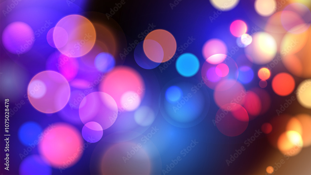 Bright bokeh lights. Festive abstract blurred background. Vibrant defocused glowing lights effect. Graphic template for celebration banners and invitations. Vector illustration. Bright bokeh lights. Festive abstract blurred background. Vibrant defocused glowing lights effect. Graphic template for celebration banners and invitations. Vector illustration.