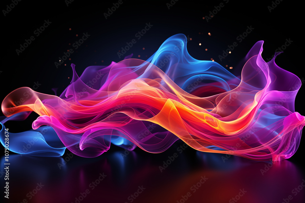 Fototapeta premium Celestial Wave Illumination - Generative AI