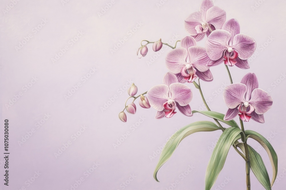 Fototapeta premium Orchid flower blossom plant inflorescence.
