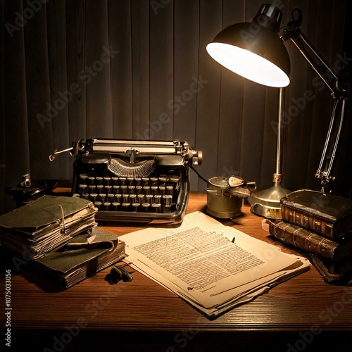 1950s Office Desk with Vintage Decor