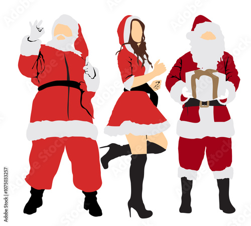 full isolated Christmas people Santa Claus