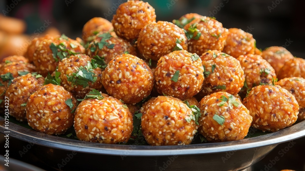 Ladoos Offered as Prasad in Religious Ceremony Ladoos Offered as Prasad in Religious Ceremony