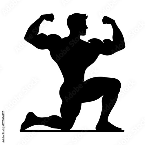 Bodybuilder logo silhouette vector. Silhouette of a Gym Bodybuilder on a white background