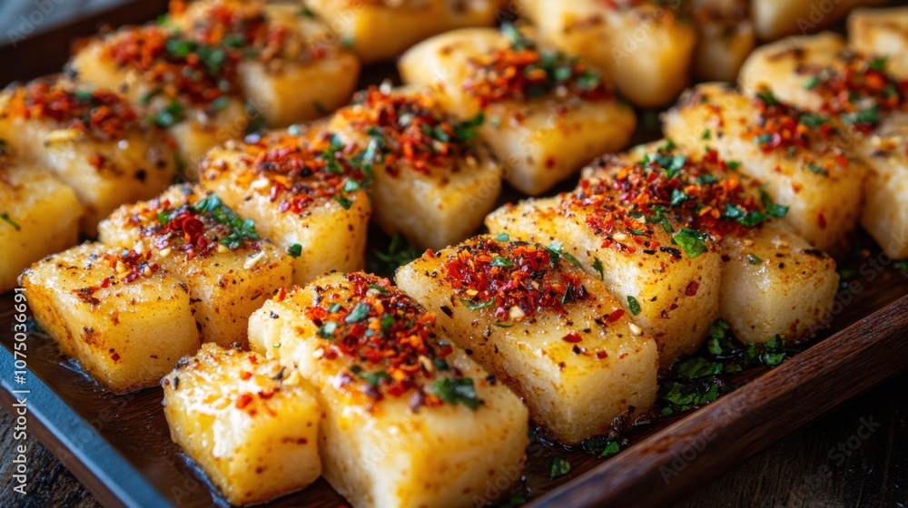 Naan Bread with Chili Flakes Topping Naan Bread with Chili Flakes Topping
