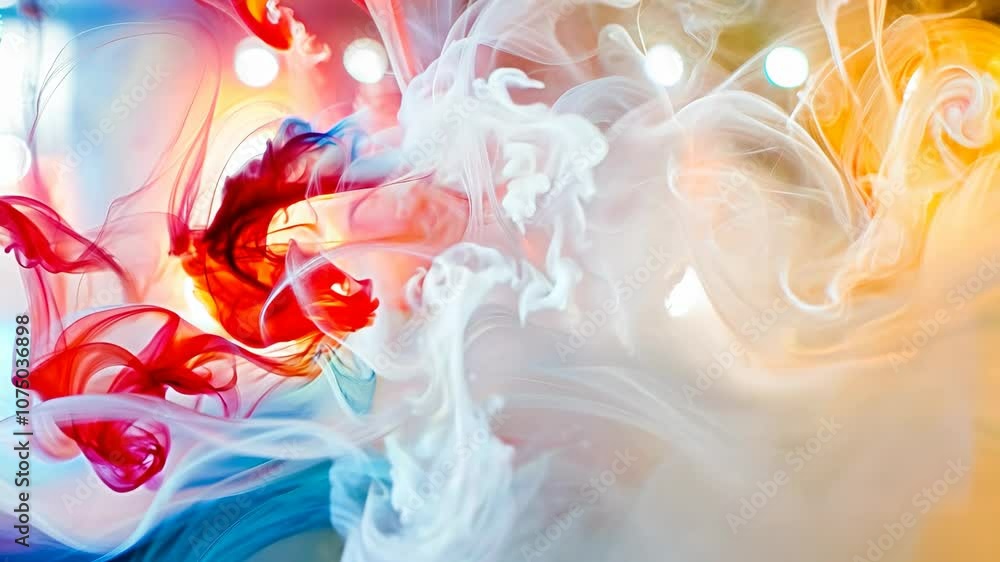 A colorful smokey background with a red heart in the middle A colorful smokey background with a red heart in the middle