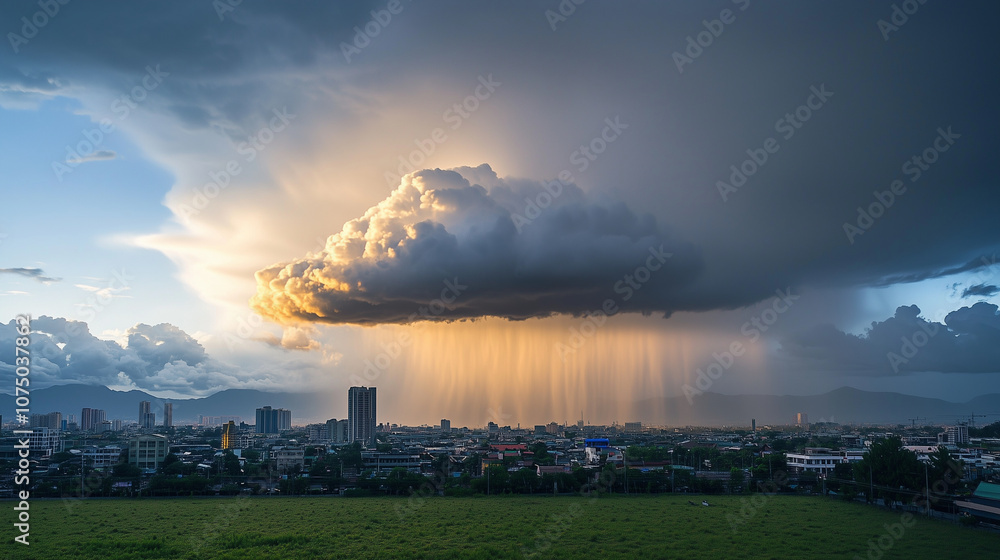 Rain clouds that fall in a single spot for a long time, disasters, global warming Rain clouds that fall in a single spot for a long time, disasters, global warming