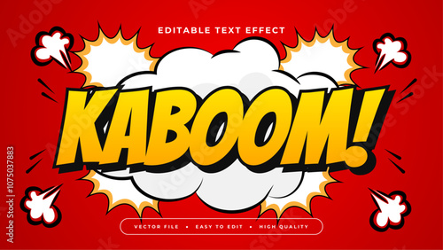 Yellow White and Red Kaboom 3d Editable Text Effect - Font Style