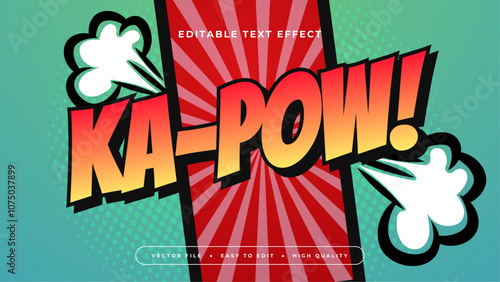 Red Green and Yellow Kapow 3d Editable Text Effect - Font Style