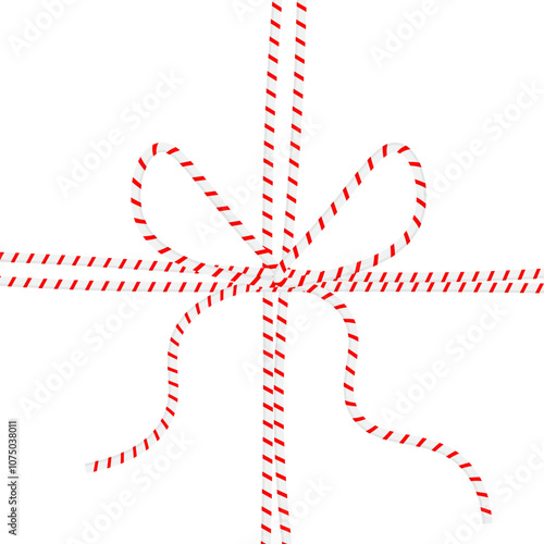 Bow ribbon straw string gift present Christmas xmas decoration design vector