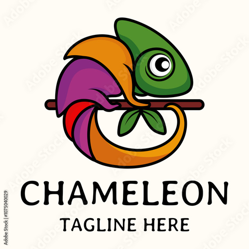 chameleon gradient logo. colorful chameleon vector illustration photo