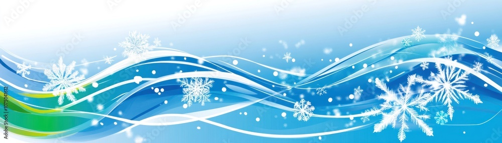 A vibrant winter-themed graphic featuring flowing blue waves and snowflakes. A vibrant winter-themed graphic featuring flowing blue waves and snowflakes.