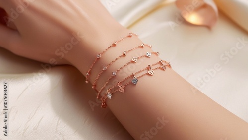 Permanent jewelry, a delicate gold chain elegantly wrapped around the wrist