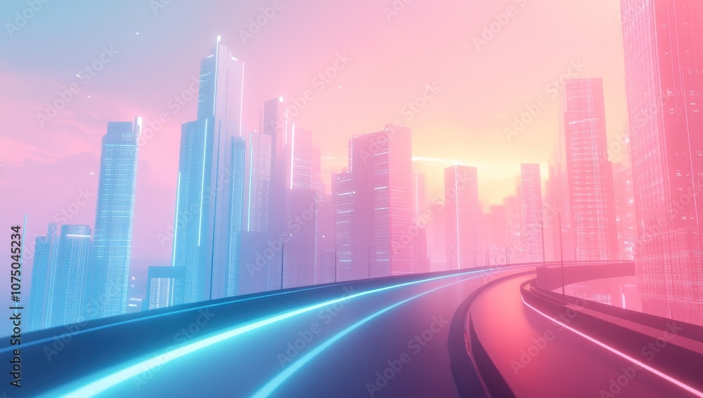 Futuristic Cityscape with Neon Lights Futuristic Cityscape with Neon Lights