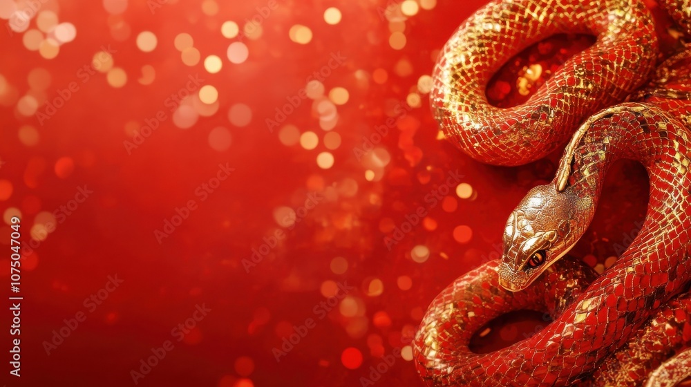 Chinese New Year Year of the Snake Background with Open Space for Text Chinese New Year Year of the Snake Background with Open Space for Text