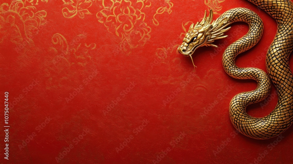 Chinese New Year Year of the Snake Background with Open Space for Text Chinese New Year Year of the Snake Background with Open Space for Text