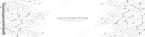 Artificial Intelligence with circuit electric line style. Digital futuristic machine learning design. AI graphic design for website, banner, header, social media, mobile app, UI. Vector illustration