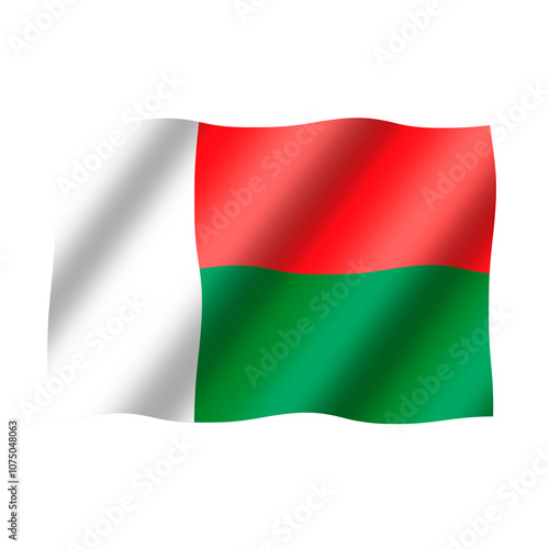 The flag of madagascar flies beautifully