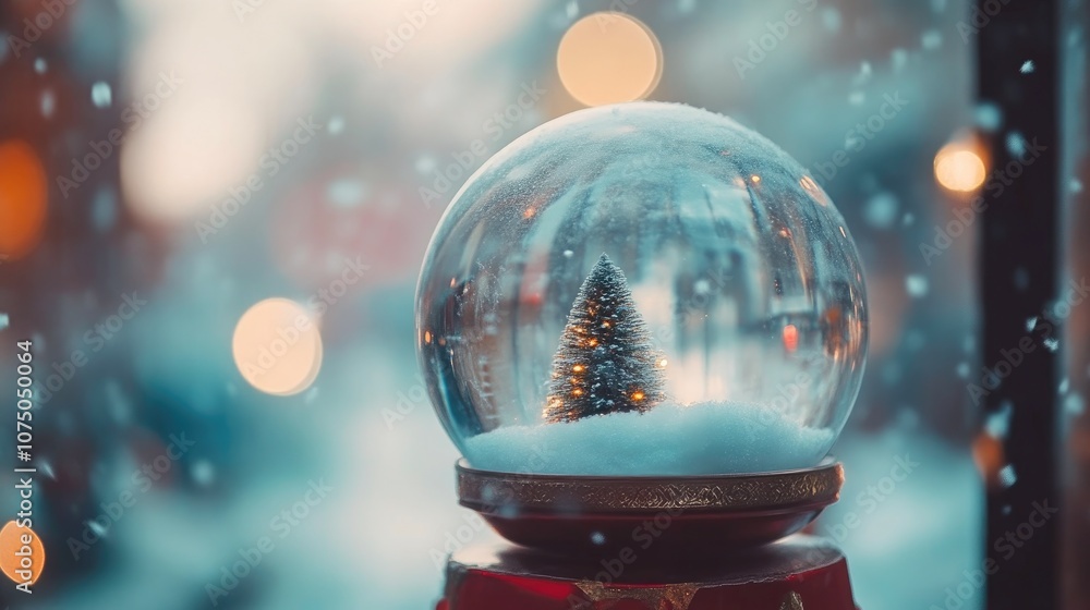 Magical Snow Globe with Falling Snowflakes Magical Snow Globe with Falling Snowflakes