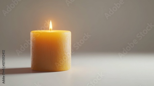 Candle on a white background, side view, sharp details