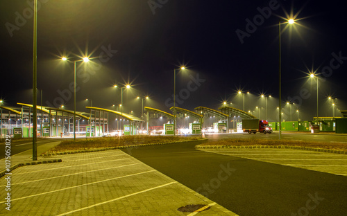 Bors II customs from Biharia - Romania at night photo