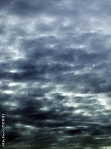 Big White Fluffy Clouds on A Blue Sky With Fine Whispy Lines Abstract Skyscape