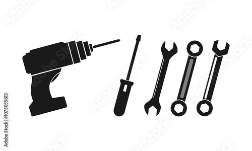 Workshop tools set illustration design