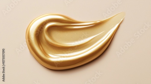 Wallpaper Mural A shimmering swatch of golden cosmetic cream on a soft, neutral surface, showcasing its smooth texture and radiant finish. Torontodigital.ca