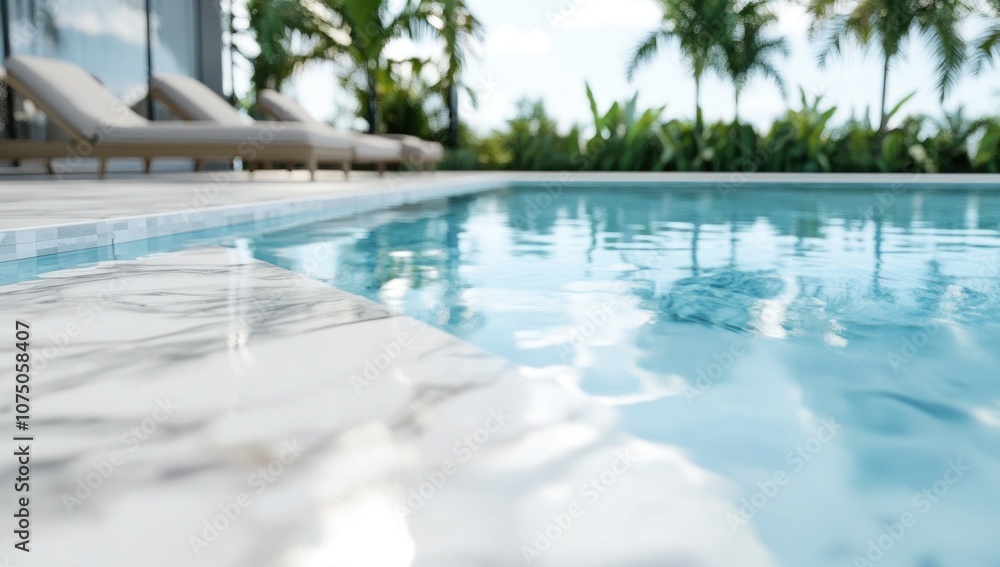 Fototapeta premium Close-up of a swimming pool edge