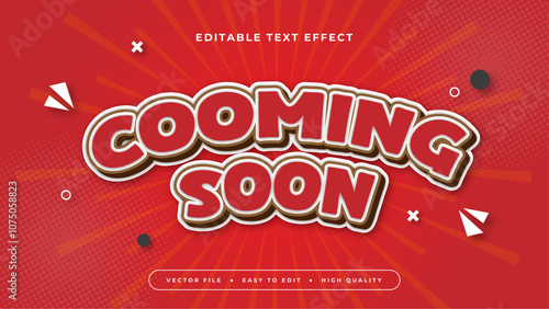 Red White and Brown Coming Soon 3d Editable Text Effect - Font Style