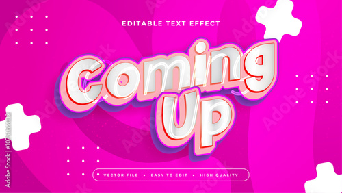 White Pink and Purple Violet Coming Up 3d Editable Text Effect - Font Style