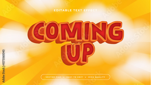 Red Orange and Yellow Coming Up 3d Editable Text Effect - Font Style