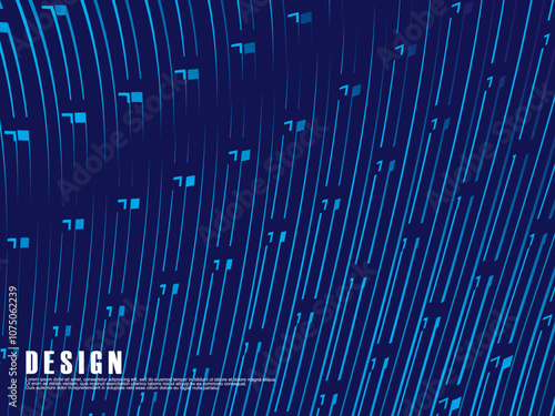 Abstract blue modern background with smooth lines. Dynamic waves. vector illustration. . Vector minimal line background with text for social media covers, headers, etc. photo