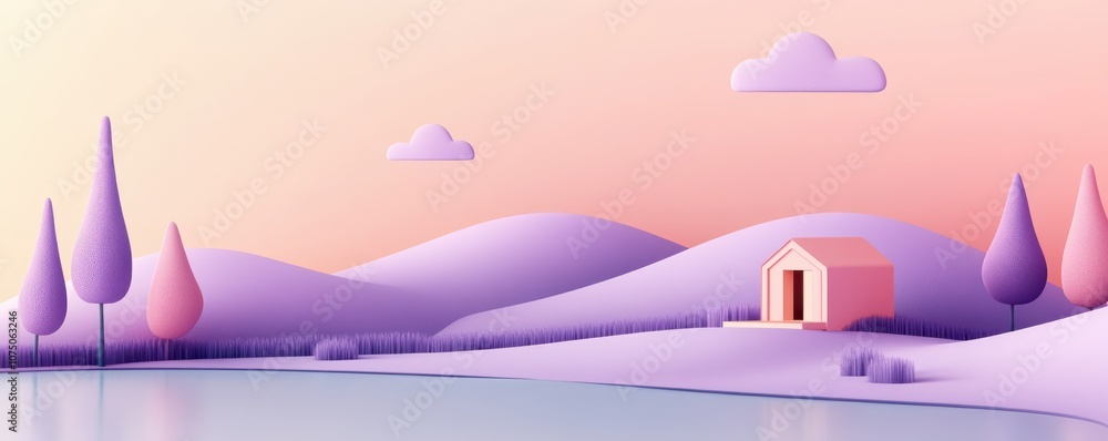A serene landscape featuring rolling hills and a peaceful lake. A serene landscape featuring rolling hills and a peaceful lake.