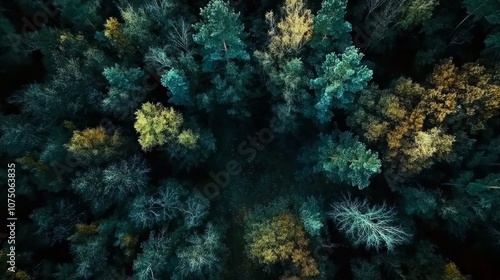 A forest in autumn, a summer sky with clouds, a water road in nature