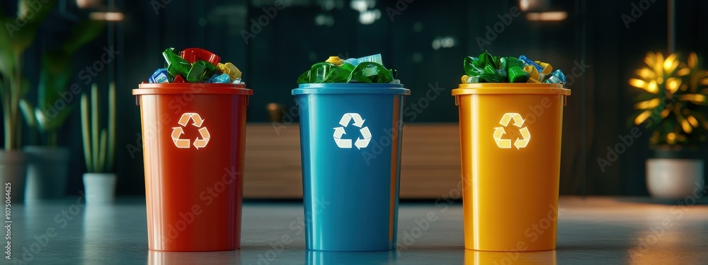 City’s waste management with recycling stations and modern infrastructure City’s waste management with recycling stations and modern infrastructure