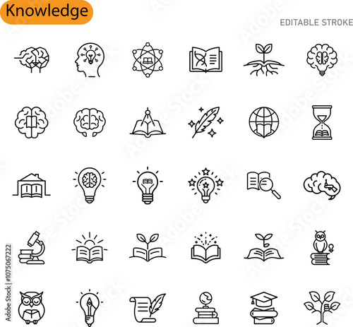 Knowledge Icons Education, Learning, Growth, and Ideas