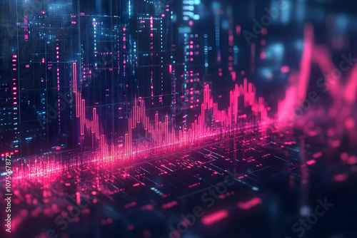 Wallpaper Mural 3D Illustration Financial Data Analysis Chart Background Torontodigital.ca