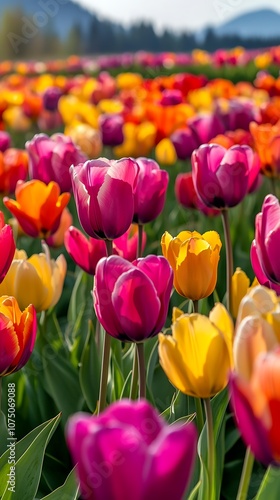 Vibrant Tulip Field