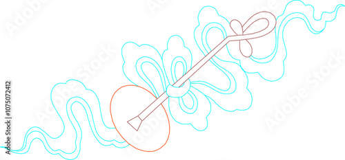 Sketch vector illustration silhouette design ornament decoration accessories classical vintage ethnic traditional chinese
