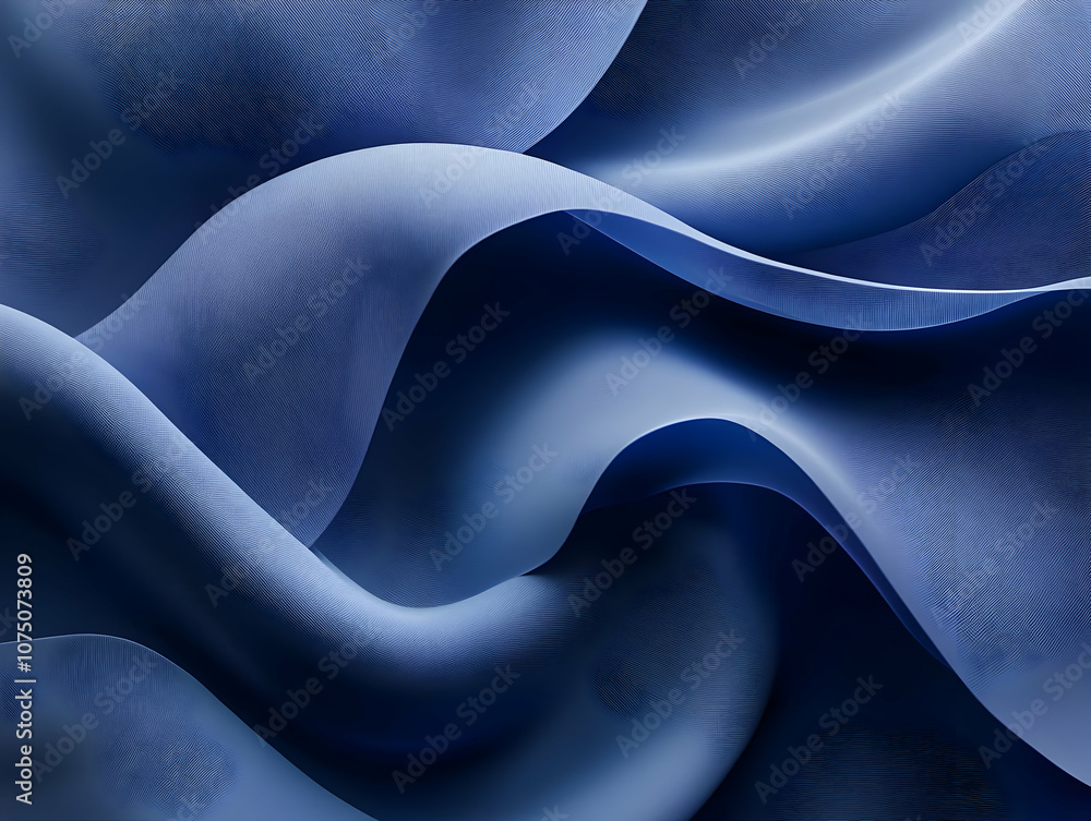 Abstract Background - Flowing Blue Fabric Waves Abstract Background - Flowing Blue Fabric Waves