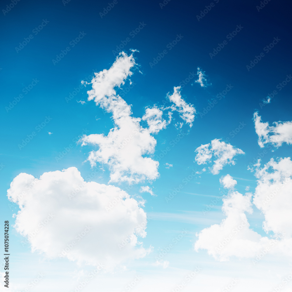 Clear blue sky and white clouds Clear blue sky and white clouds