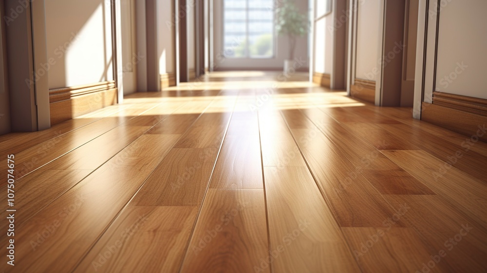 Fototapeta premium A photo of a dust-free and polished wooden floor