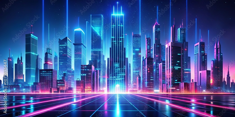 Vibrant Futuristic Cityscape at Night Vibrant Futuristic Cityscape at Night