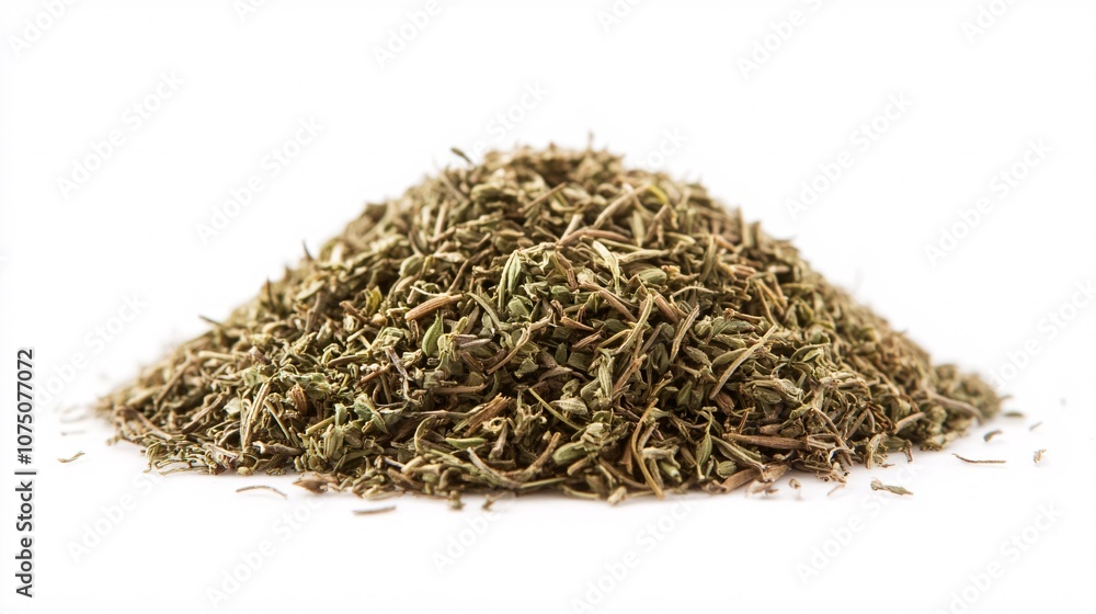 Dried Thyme: A Mound of Aromatic Herb, Spice, and Seasoning Dried Thyme: A Mound of Aromatic Herb, Spice, and Seasoning