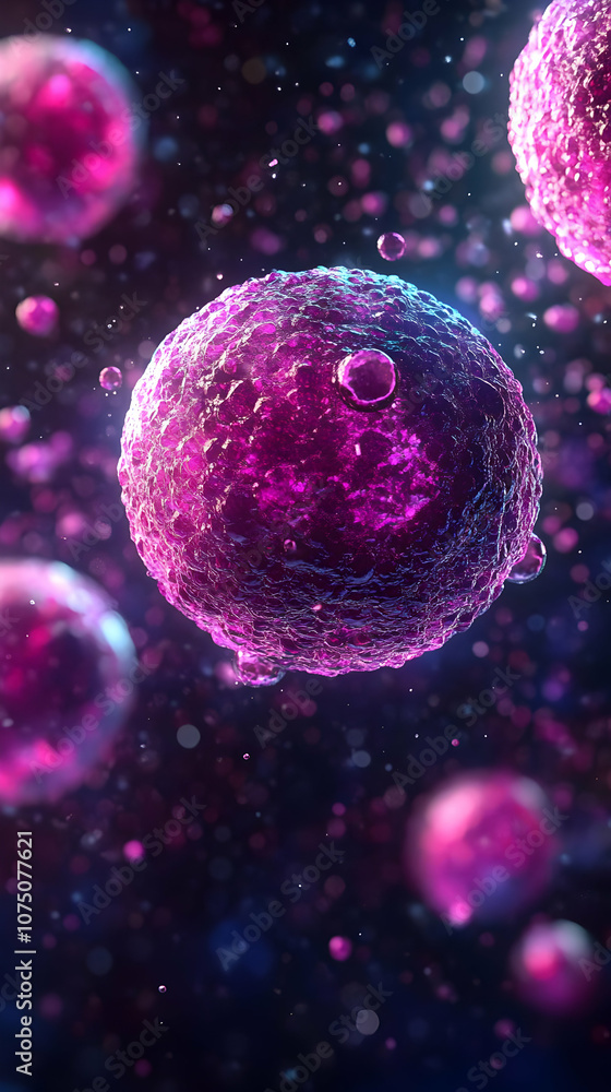 3D Render of Cells, Microscopic View, Biology Illustration 3D Render of Cells, Microscopic View, Biology Illustration